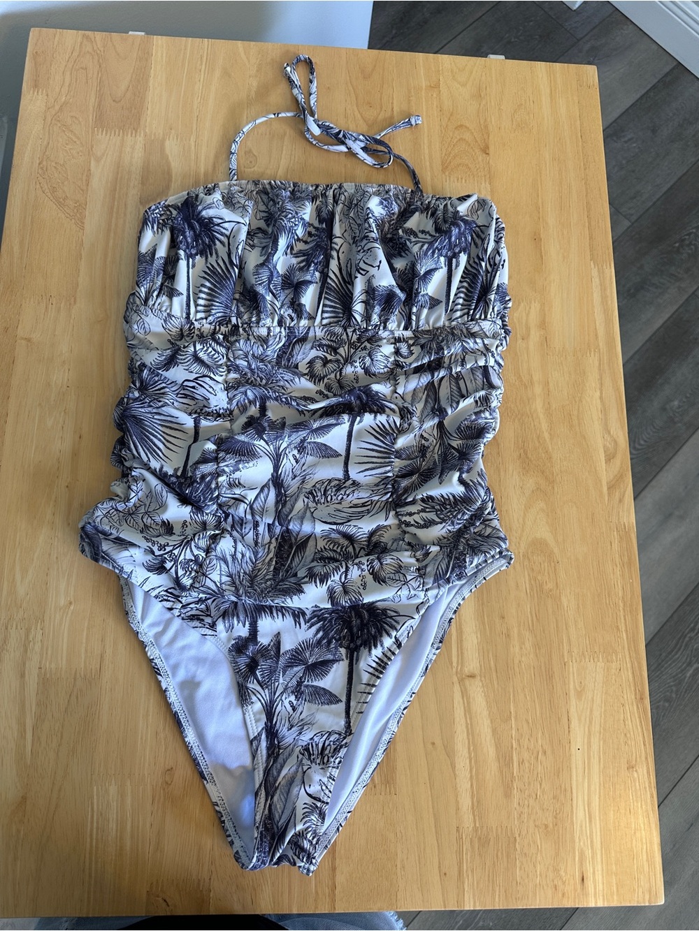 Women’s Black Palm-Print One-Piece Swimsuit